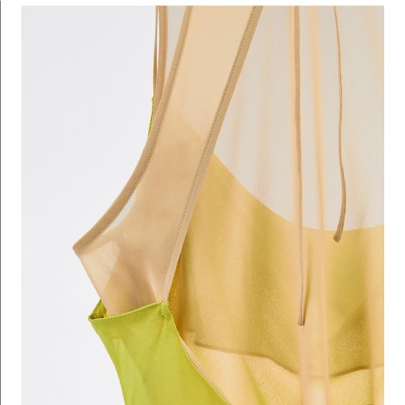 ZARA NWT CONTRASTING MIDI DRESS - Picture 9 of 13